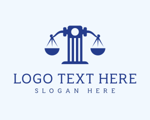 Judge - Elegant Tower Scales logo design