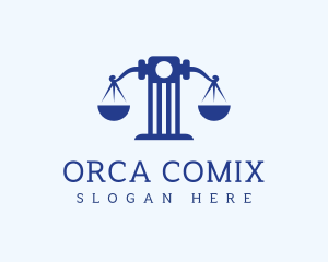 Prosecutor - Elegant Tower Scales logo design