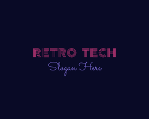 Retro Neon Club logo design