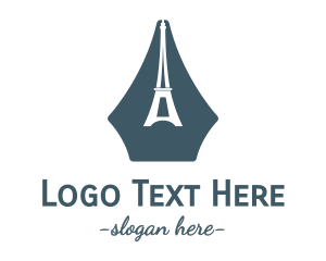 Travel Agent - Eiffel Pen Nib logo design