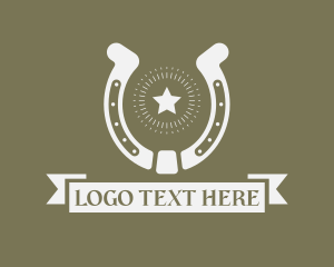 Ribbon - Horse Shoe Star logo design