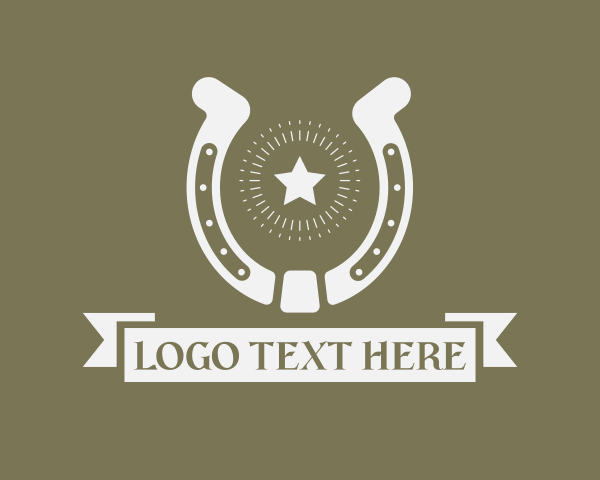 Badge - Horse Shoe Star logo design