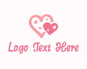 Valentine - Dainty Pink Hearts logo design