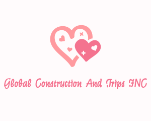 Dating - Dainty Pink Hearts logo design