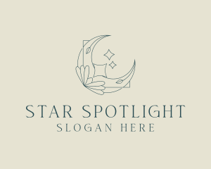 Moon Star Flower logo design