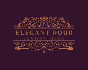 Elegant Floral Restaurant logo design