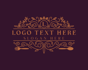 Leaf - Elegant Floral Restaurant logo design