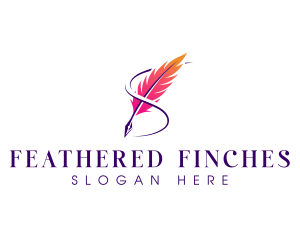 Quill Feather Writing logo design