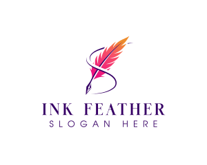 Quill Feather Writing logo design