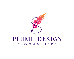 Quill Feather Writing logo design