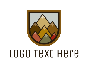 Hiking - Colorful Geometric Mountain logo design