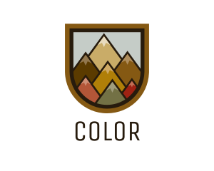 Colorful Geometric Mountain logo design