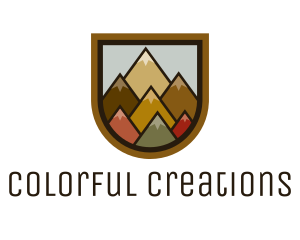 Colorful Geometric Mountain logo design