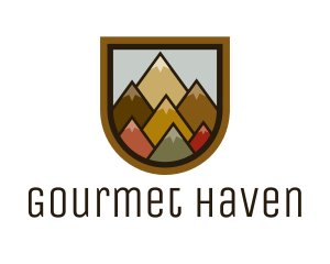 Colorful Geometric Mountain logo design