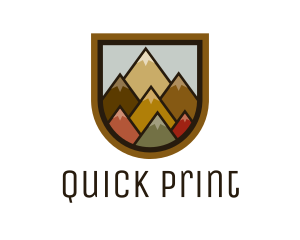 Colorful Geometric Mountain logo design