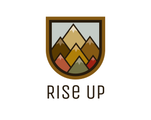 Colorful Geometric Mountain logo design