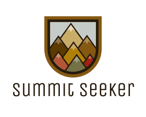 Colorful Geometric Mountain logo design