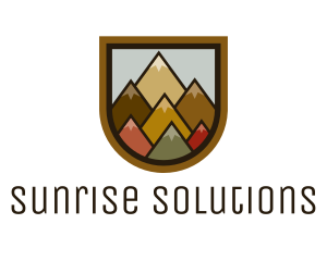 Colorful Geometric Mountain logo design