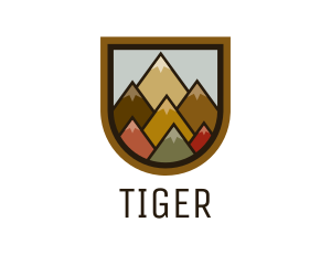 Colorful Geometric Mountain logo design
