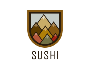 Colorful Geometric Mountain logo design