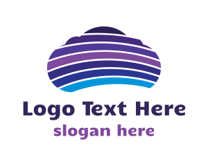Web - Colorful Cloud Stripes logo design