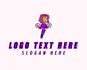 Woman Comic Superhero Logo