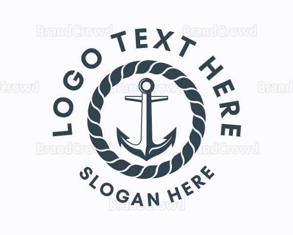 Nautical, marine anchor and rope Logotype Design. Logo for brand