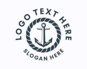 Fisherman - Ocean Marine Anchor logo design