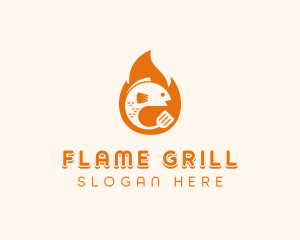 Grilling - Grilled Fish Barbecue logo design