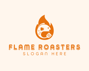 Roasting - Grilled Fish Barbecue logo design