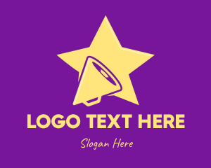 Directing - Yellow Star Megaphone logo design