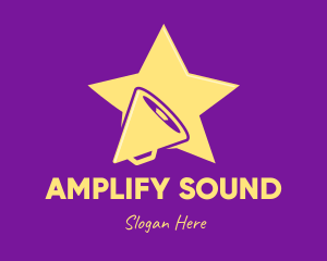 Megaphone - Yellow Star Megaphone logo design