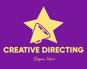 Directing - Yellow Star Megaphone logo design