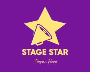 Yellow Star Megaphone logo design