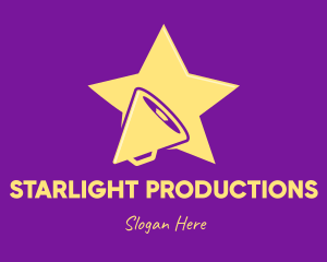 Showbiz - Yellow Star Megaphone logo design