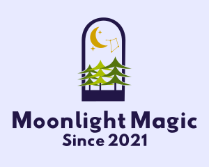 Nighttime - Forest Night Sky logo design