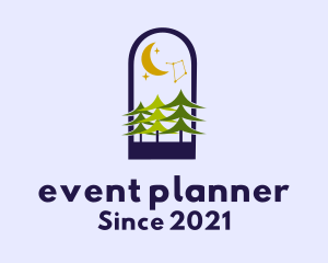 Planetarium - Forest Night Sky logo design