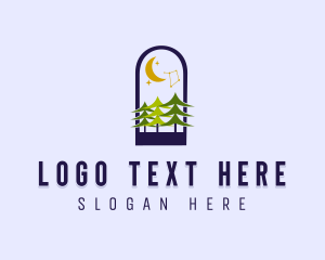 Outdoor - Forest Night Sky logo design