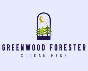 Forest Night Sky logo design