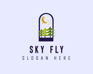 Forest Night Sky logo design