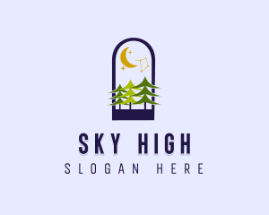 Forest Night Sky logo design