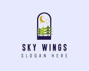 Forest Night Sky logo design