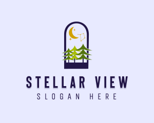 Forest Night Sky logo design