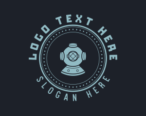 Hipster Scuba Diving Helmet Logo