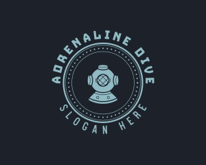 Hipster Scuba Diving Helmet logo design