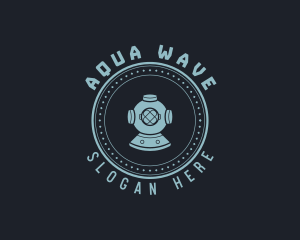 Hipster Scuba Diving Helmet logo design