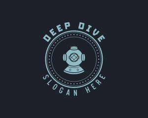 Hipster Scuba Diving Helmet logo design