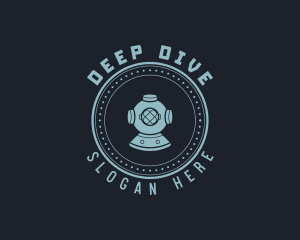 Dive - Hipster Scuba Diving Helmet logo design