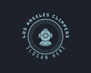 Sailing - Hipster Scuba Diving Helmet logo design