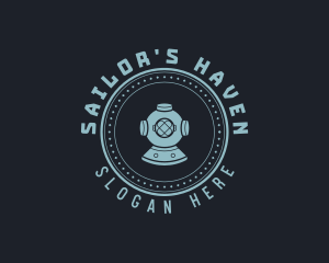 Hipster Scuba Diving Helmet logo design